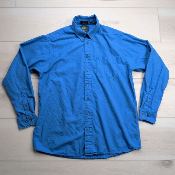 Viyella Shirt Mens L Traditional Fit Cotton Wool Long Sleeve Made in Canada - Picture 1 of 9